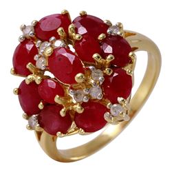 14KT Yellow Gold Ruby and Diamond Ring -# 38