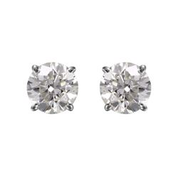 14KT White Gold Diamond Stud Earrings -# 1711