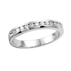 14KT White Gold Diamond Wedding Band -# 748
