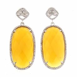 14KT White Gold Ladies Diamond and Gemstone Earrings -# 8998