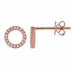 14KT Rose Gold Diamond Earrings -# 7700-1