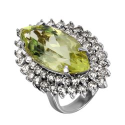 14KT White Gold Amethyst and Diamond Ring -# 1539