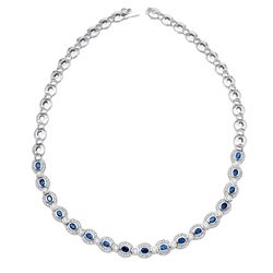 14KT White Gold Sapphire Necklace -# 6431-1