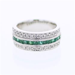 18KT White Gold Ladies Diamond and Gemstone Ring -# 9775