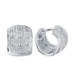 14KT White Gold Diamond Huggie Earrings -# 6595-1
