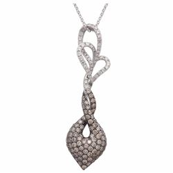 14KT White Gold Diamond Pendant With Chain -# 5912