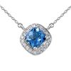 Image 1 : 14KT White Gold Topaz & Diamond Necklace  -# 2014-13