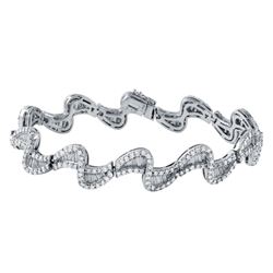 18KT White Gold Ladies Diamond Bracelet -# 10552