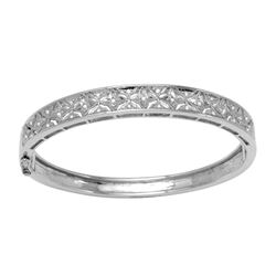 18KT White Gold Diamond Bangle Bracelet -# 6496-1