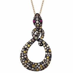 14KT Rose Gold Gemstone Pendant With Chain -# 6346