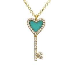 14KT Yellow Gold Gemstone Pendant With Chain -# 7832-1