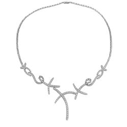 18KT White Gold Ladies Diamond Necklace -# 10461