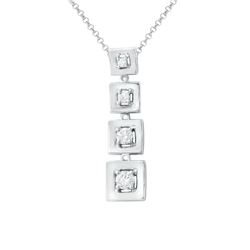 14KT White Gold Ladies Slider with Chain  -# 6786