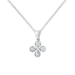 18KT White Gold Ladies Slider with Chain  -# 6784