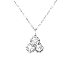 14KT White Gold Ladies Slider with Chain  -# 6708-1