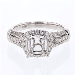 18KT White Gold Ladies Diamond Semi-Mount Ring  -# 9283