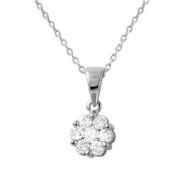 14KT White Gold Ladies Slider with Chain  -# 6729