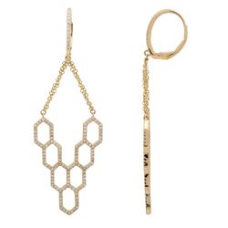 14KT Yellow Gold Diamond Earrings -# 7740-1