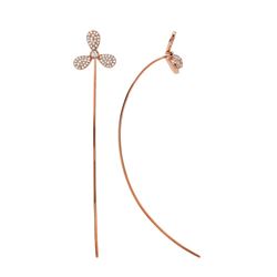 14KT Rose Gold Diamond Earrings -# 8017