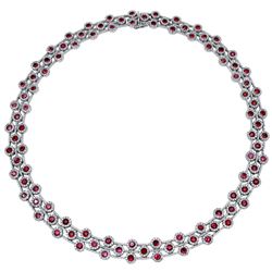 14KT White Gold Ladies Diamond and Gemstone Necklace -# 10595