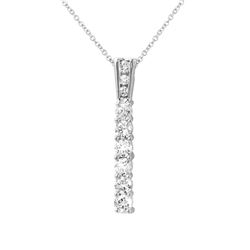14KT White Gold Ladies Slider with Chain  -# 6712-1