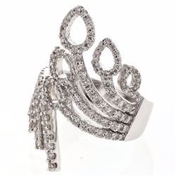 14KT White Gold Ladies Diamond Ring -# 9984