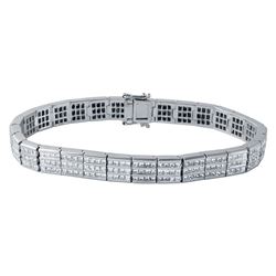 14KT White Gold Princess Diamond Bracelet -# 6514-1