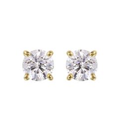 14KT Yellow Gold Diamond Stud Earrings -# 1581