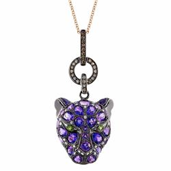 14KT Rose Gold Gemstone Pendant With Chain -# 6357