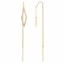 14KT Yellow Gold Diamond Earrings -# 7704