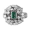 Image 2 : 14KT White Gold Diamond and Emerald Ring -# 385