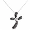 Image 1 : 14KT White Gold Diamond Pendant With Chain -# 5847