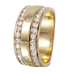 14KT Yellow Gold Channel Diamond Band -# 1131