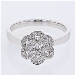 18KT White Gold Ladies Diamond Fashion Ring -# 9576