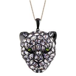 14KT Rose Gold Gemstone Pendant With Chain -# 6353-1