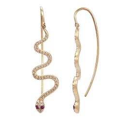 14KT Yellow Gold Diamond Earrings -# 7603