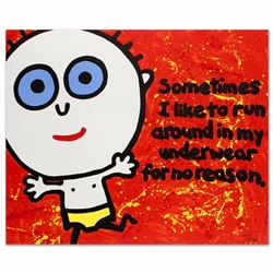 Sometimes I Like to Run Limited Edition Lithograph by Todd Goldman, Numbered and Hand Signed with Ce