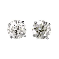 14KT White Gold Diamond Stud Earrings -# 1698