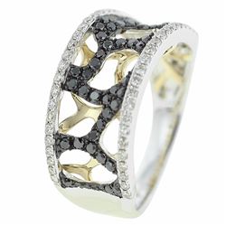 14KT Two Tone Gold Women's Diamond Ring -# 5907-1