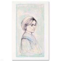"Ursina" LIMITED EDITION Lithograph by Edna Hibel (1917-2014), Numbered and Hand Signed with Certifi