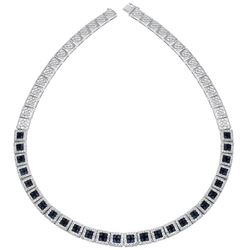 14KT White Gold Sapphire Necklace -# 6441-1