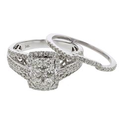 14KT White Gold Ladies Diamond Wedding Ring Set -# 9761