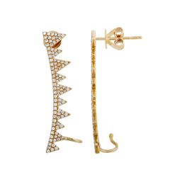 14KT Yellow Gold Diamond Earrings -# 7606