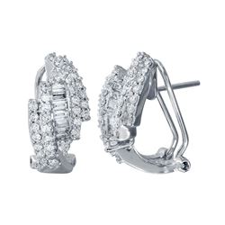 18KT White Gold Diamond Earrings  -# 6578-1