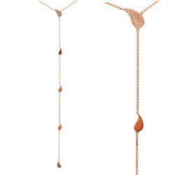 14KT Rose Gold Diamond Necklace -# 8051