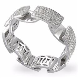 14KT White Gold Mens Diamond Ring -# 9929