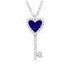 Image 1 : 14KT White Gold Gemstone Pendant With Chain -# 7963-1