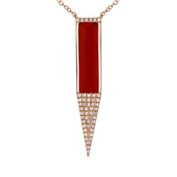 14KT Rose Gold Gemstone Necklace -# 7716-1