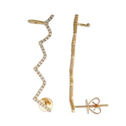 14KT Yellow Gold Diamond Earrings -# 7607