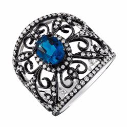 14KT White Gold Gemstone Ring -# 6261